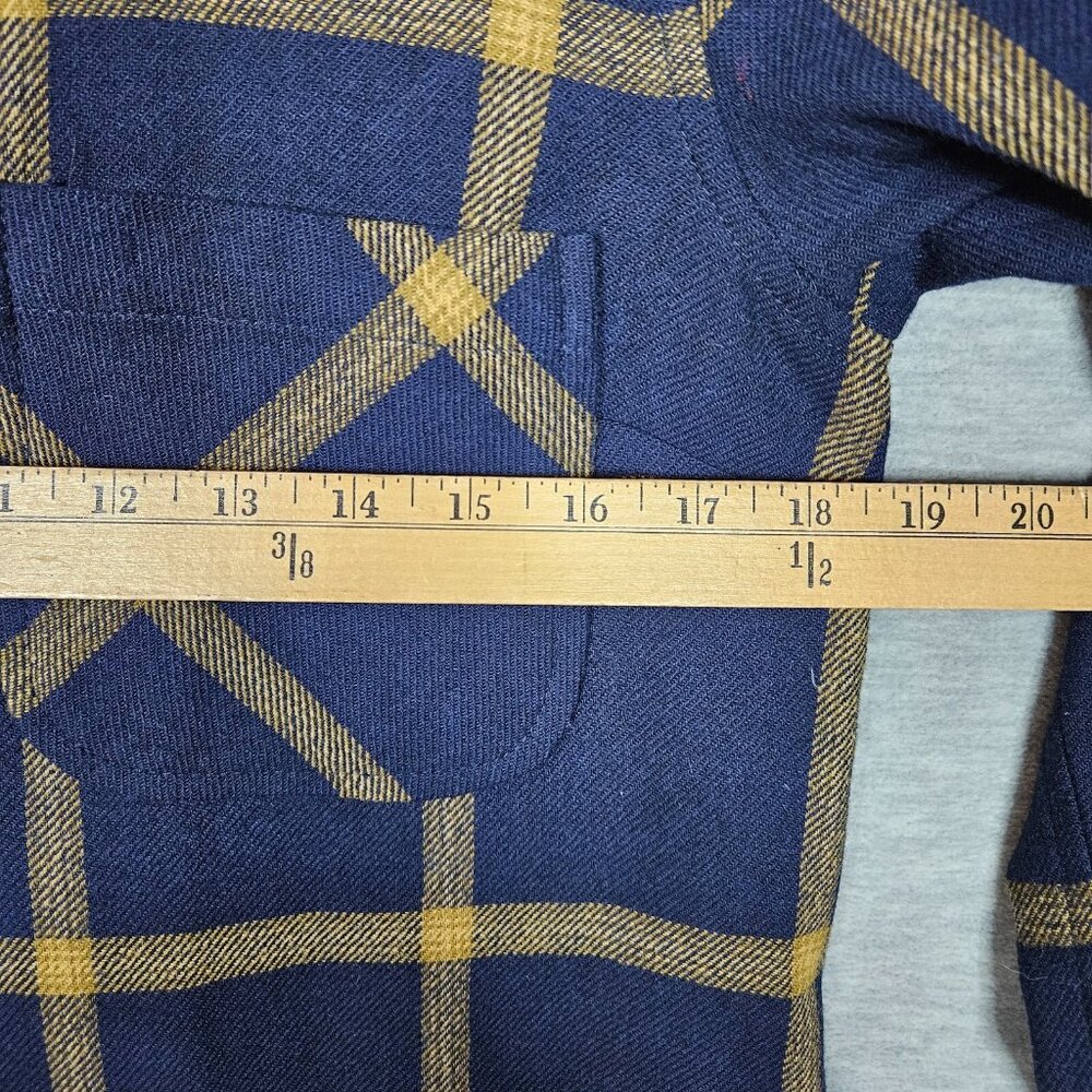 Pendleton Women's Navy Gold Windowpane Unlined light weigh Shirt Jacket Sz S - Picture 3 of 8
